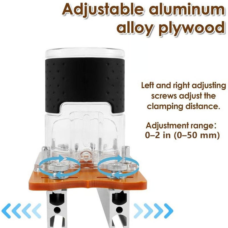 2-in-1 Woodworking Trimmer Slotting Auxiliary Positioning Bracket, Wood Trimmer Router Base Aluminum Alloy Base, Height Precision Tool for Projects for DIY Carpentry (Plate+Cover+Milling cutter) - Image 4